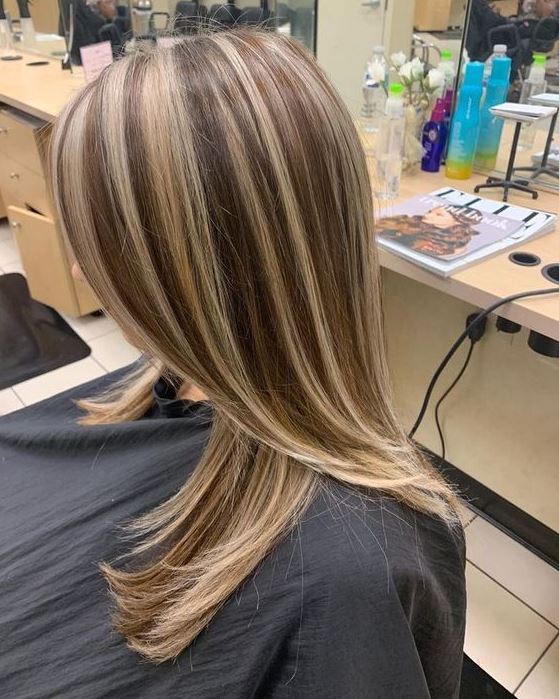 2000s Chunky Highlights   Brown Hair With Blonde Highlights Brown Blonde Hair Hair Highlights Chunky Blonde Highlights Hair Color Streaks Hair Inspiration Color