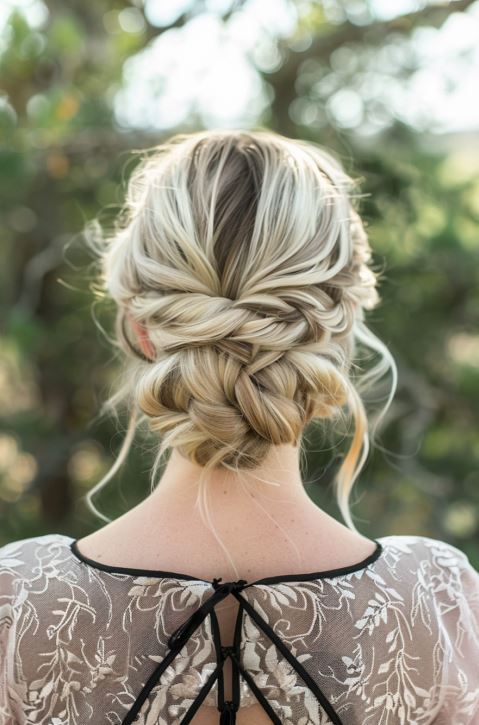 Braided Updo With California Blonde Hints
