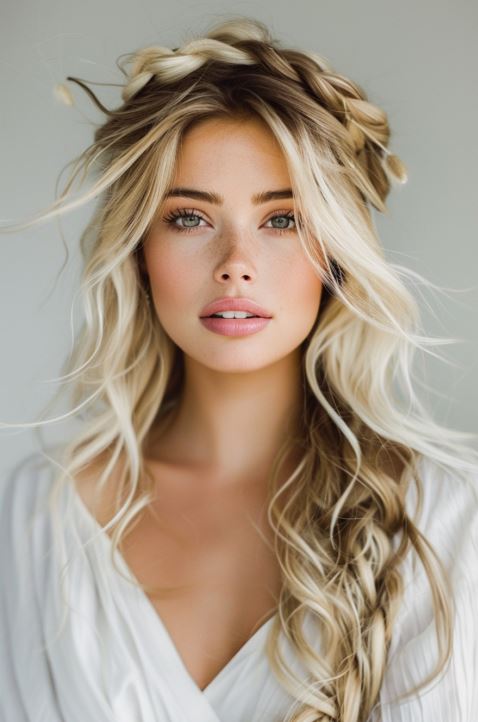 California Blonde With A Braided Crown