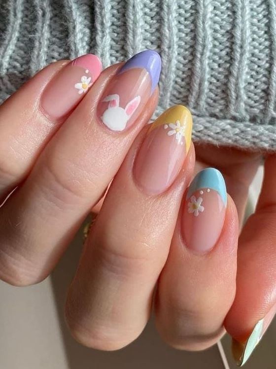 French Manicure With An Easter Twist