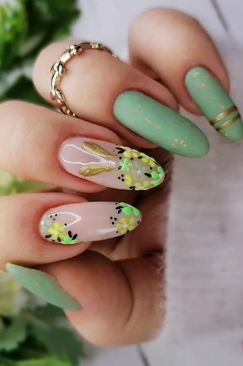Green Nails, Cute Easter Rabbit Nails