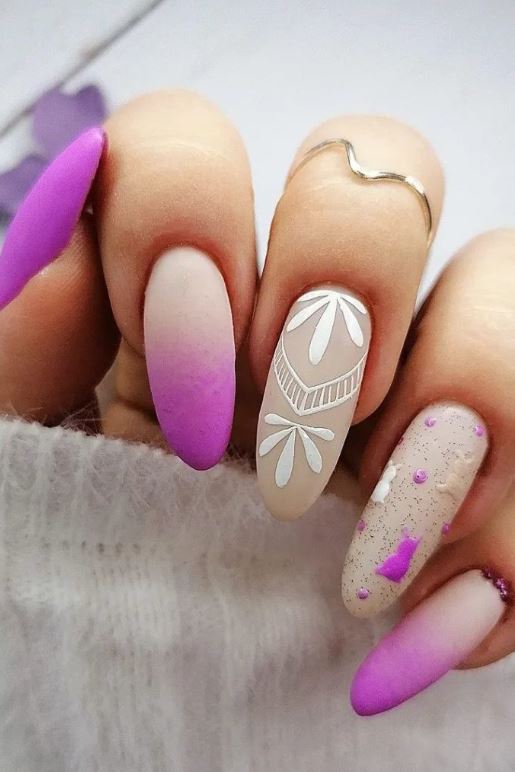 Matte Ombre And Artsy Easter Nail Art