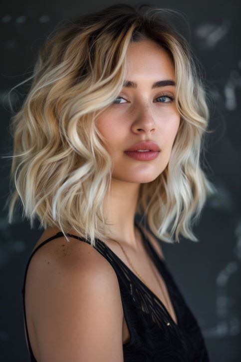 Mid Length Curls In Vibrant California Blonde