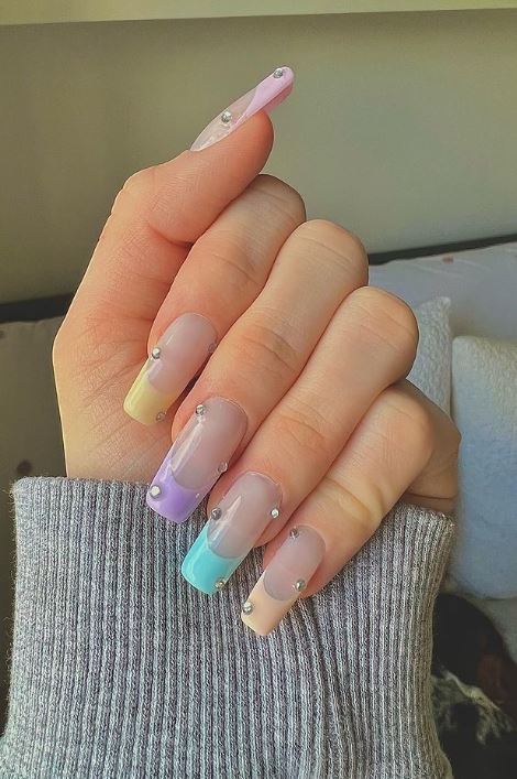 Pastel French With Gemstones