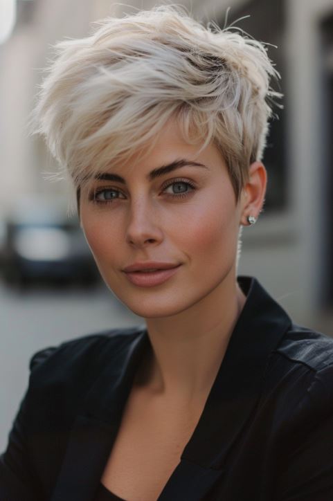 Pixie Cut In California Blonde With Textured Layers