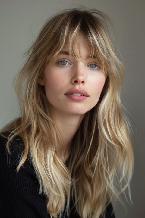 Soft Fringe And Layers In California Blonde