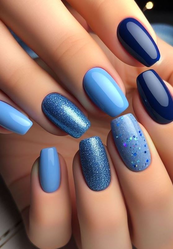 Spring Blue Nails   Blue Nail Designs Blue And White Nails Blue Nails Sky Blue Nails Pastel Blue Nails Blue Nail Art