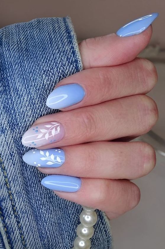Spring Blue Nails   Gel Nails Blue Nails Nails Short Acrylic Nails Designs Acrylic Nails Skylish Nails Art