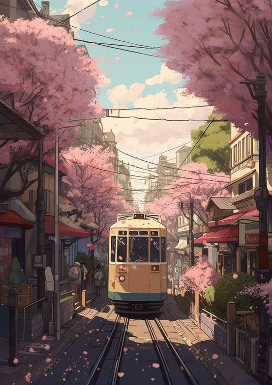 Spring Wallpaper   Japan Landscape Dreamy Artwork Japan Illustration Anime Scenery Anime Scenery Wallpaper Dreamy Art