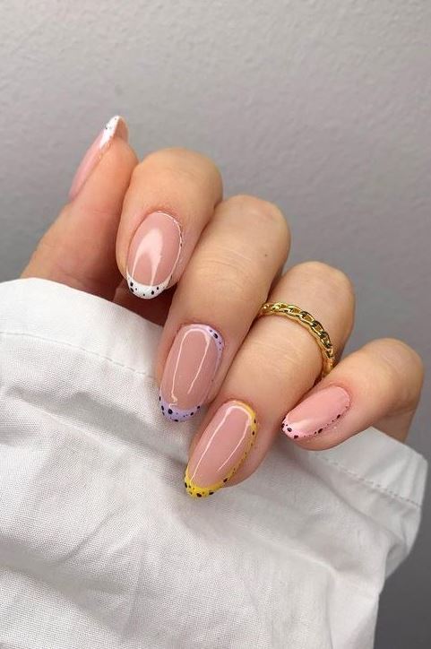 Olorful Easter Egg French Tip Nails