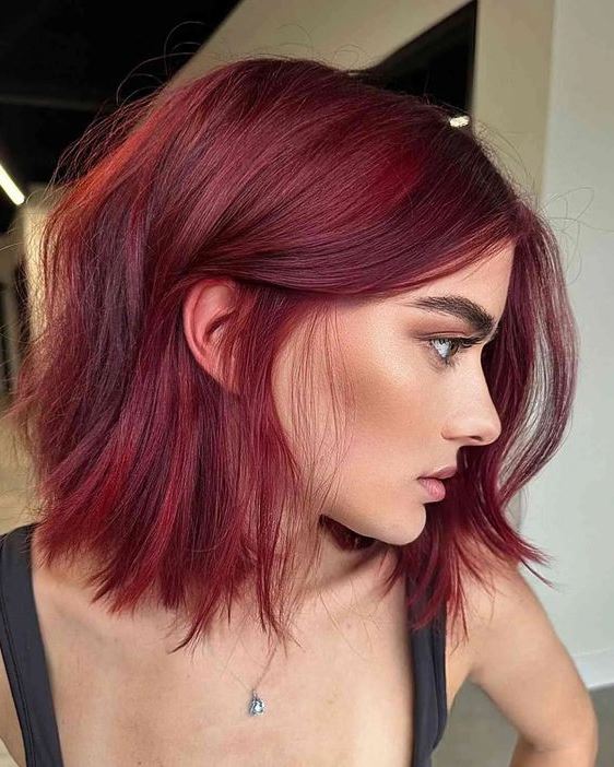 Spring Red Hair Color   Best Red Hair Color Ideas Wine Hair Color Wine Hair Red Hair Trends Wine Red Hair Hair Styles Short Hair Color