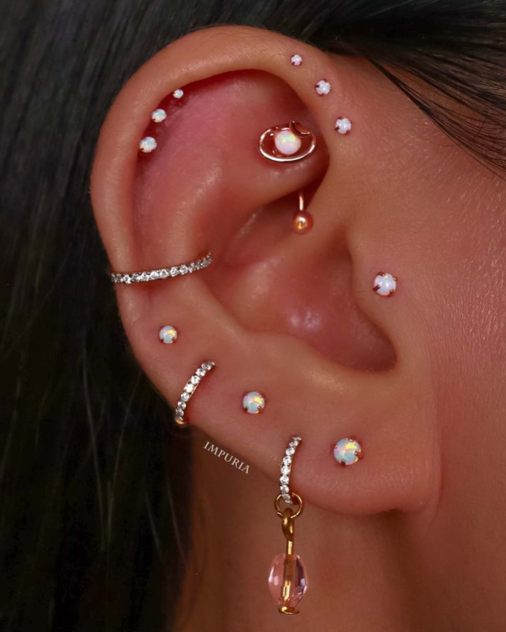 Rook Piercing Jewelry   Ear Piercings Pretty Ear Piercings Cute Ear Piercings Ear Piercing Combinations Ear Jewelry Earings Piercings