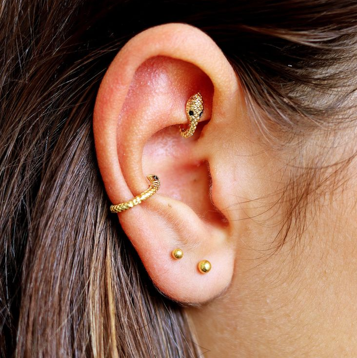 Rook Piercing Jewelry   Earings Piercings Piercing Jewelry Etsy Earrings Snake Earrings Cool Ear Piercings Ear Piercings Tragus