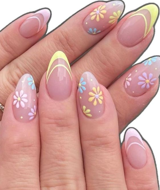 Nails Flower   Cute Spring Nails Designs Gel Nails Nail Designs Nail Manicure Floral Nails Summery Nails Nail Art