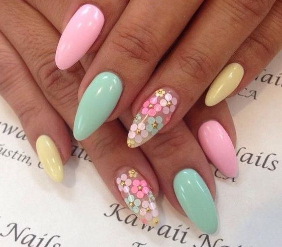 Nails Flower   Flower Nails Designs For Delicate Abstract Nails Easter Nails Nail Designs Nail Color Nails Nail Art Spring Nails