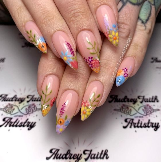 Nails Flower   Gel Nails FLoral Nail Designs Cute Nails Fashion Nails Floral Nails Nails