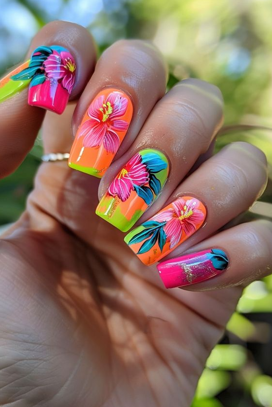 Nails Flower   Stylish Summer Nail Design Ideas Nail Designs Nail Art Summer Nails Art Deco Nails Fancy Nails Designs Fancy Nails