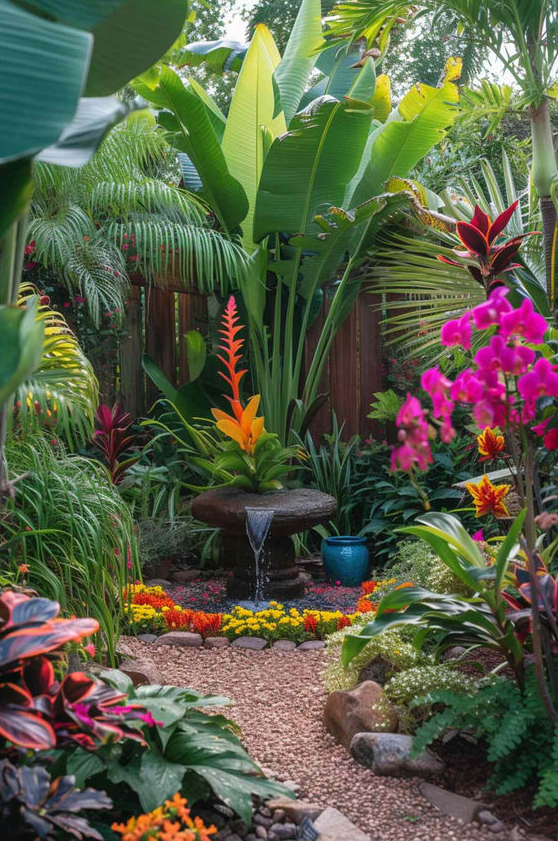 Plant   Corner Garden Ideas Designs To Refresh Your Outdoors Small Garden Design Front Yard Garden Design Tropical Bakcyard Landscaping Tropical Garden Design Tropical Garden