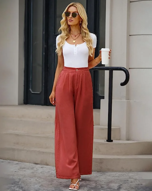 Blouse With Wide Leg Pants