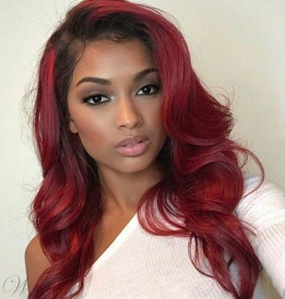 Burgundy Hair Hair Wave Front Lace Wigs Human Hair Long Hair Styles Human Hair Lace Wigs Human Hair Wigs