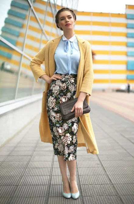 Cardigan With A Line Skirt