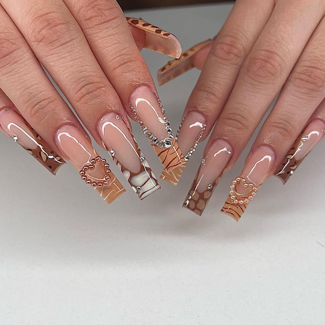 Chains And Gems Coffin Nails