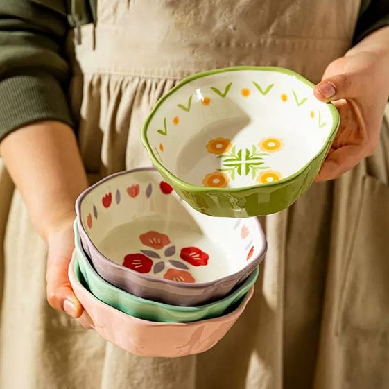 Cottage Vintage Style Ceramic Bowls Ceramics Ceramic Bowls Colorful Dishes Ceramic Dishes Diy Pottery Painting Diy Pottery