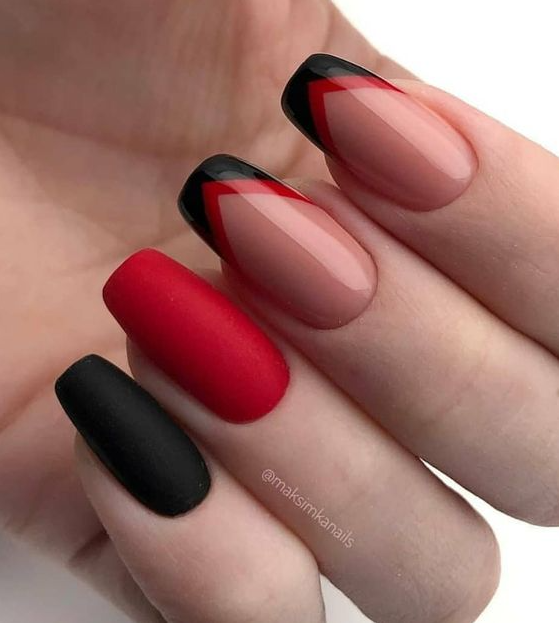 Cute Short Acrylic Square Nails Design And Nail Color Ideas For Summer Nails Nail Art Square Nail Designs Simple Nails Nail Designs Red Nails Nails