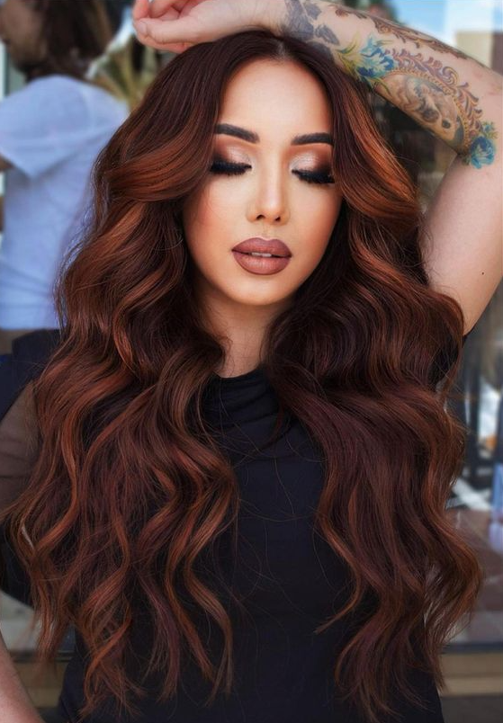 Fabulous Red Hair Color For Fall Hair Color Inspiration Brunette Hair Color Hair Inspiration Color Hair Color Trends Red Hair Color Hair Color Balayage Long Hair Styles