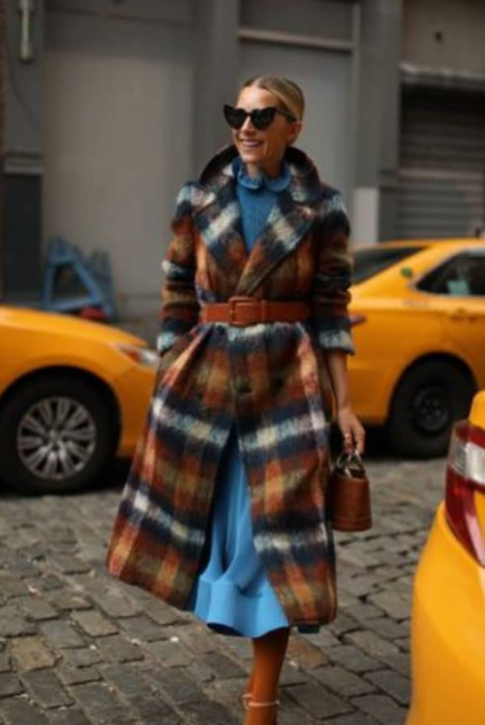 Fall Forward Friday   Plaid Coat Over A Long Single Piece Dress