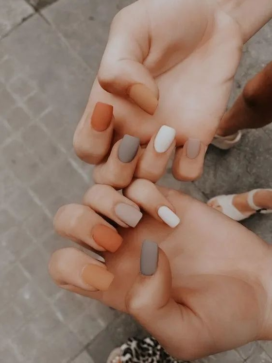 Fall Nail Art Ideas And Smokin Autumn Colors 2024 Short Acrylic Nails Designs Acrylic Nails Coffin Short Cute Nails For Fall Fall Acrylic Nails Minimalist Nails Fall Gel Nails