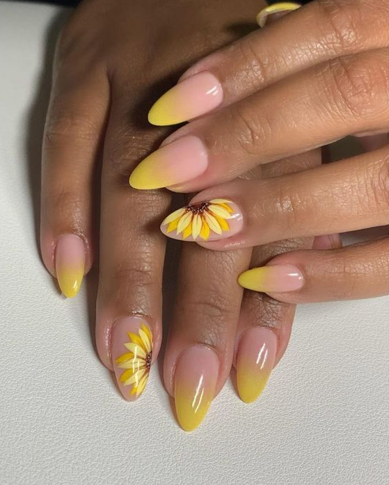 Fall Sunflower Nails Your Ultimate Guide To Seasonal Manicure Ideas Acrylic Nails Yellow Sunflower Nails Yellow Nails Design Sunflower Nail Art Fancy Nails Designs Matte Nails Design