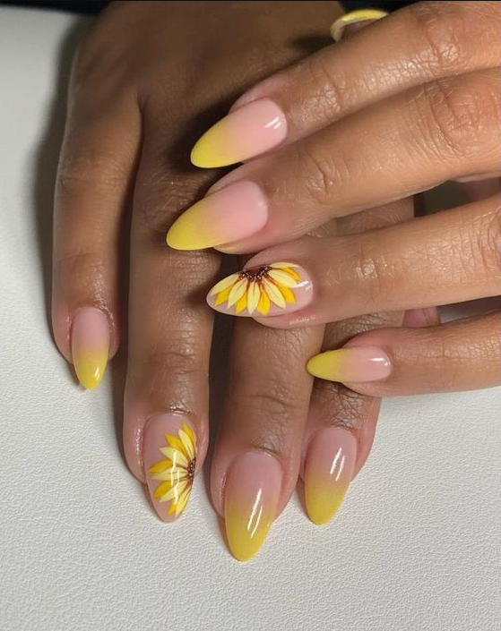 Fall Sunflower Nails Your Ultimate Guide To Seasonal Manicure Ideas Sunflower Nails Acrylic Nails Yellow Yellow Nails Design Sunflower Nail Art Fancy Nails Designs Matte Nails Design