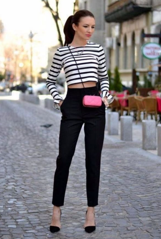 Flattering Ways To Wear Cropped Pants   Cropped Pants And High Neck Top