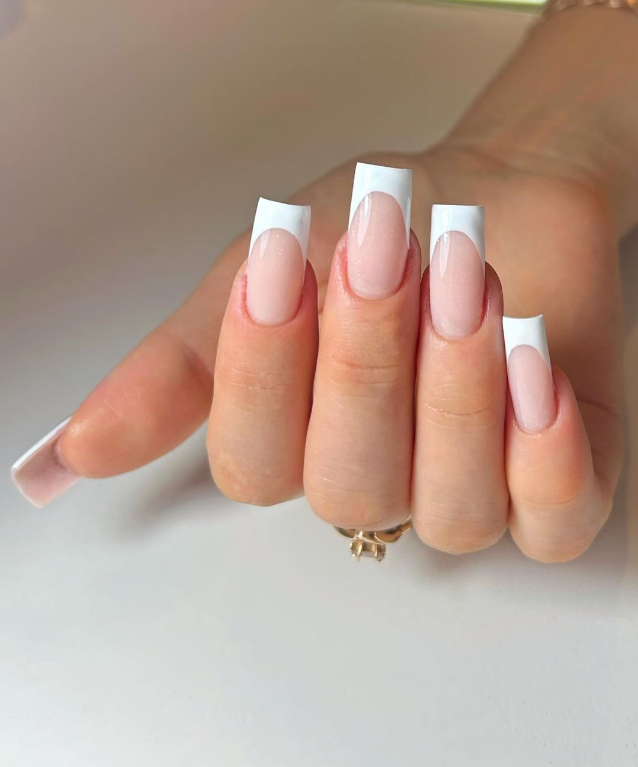 Geometric French Manicure