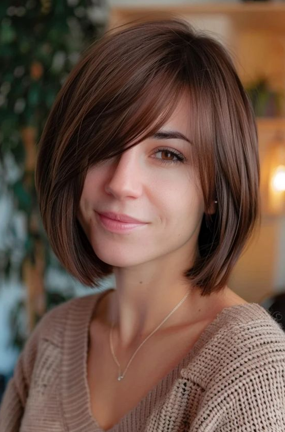 Gorgeous Side Bangs For All Faces Side Bangs Hairstyles Hairstyles With Bangs Short Hair With Bangs SHort Hair Styles For Round Faces Stylish Short Hair Short Hair Styles