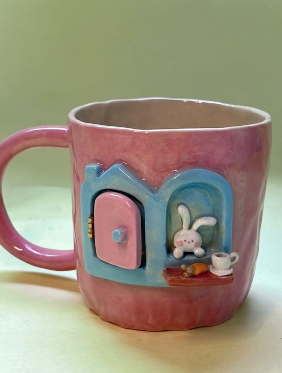 Handmade Bunny's Home Ceramic Cup Ceramics Ideas Pottery Pottery Art Handmade Ceramics Pottery Crafts Clay Art Projects Pottery Mugs