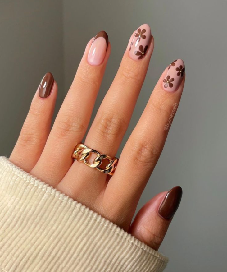 Light Fall Nail Colors Subtle Browns And Pinks Fall Gel Nails Fall Nail Designs Gel Nails Nail Designs Nail Colors Fall Nail Colors