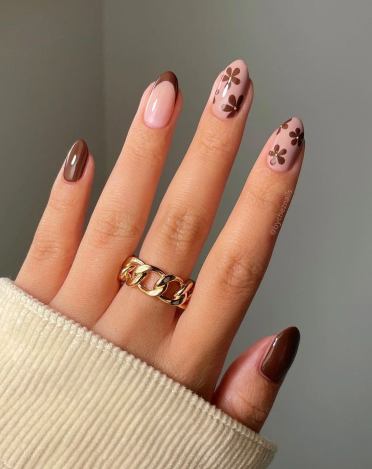 Light Fall Nail Colors Subtle Browns And Pinks Fall Gel Nails Fall Nail Designs Nail Designs Gel Nails Nail Colors Fall Nail Colors