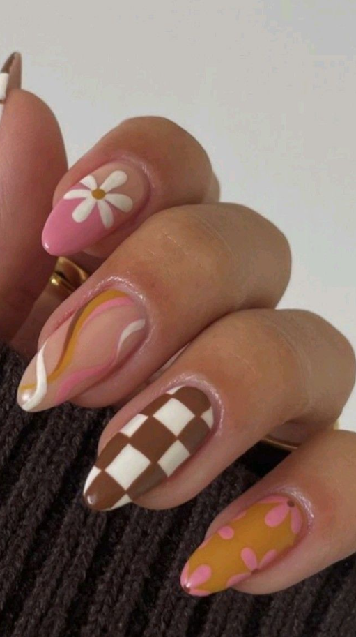 Nail Art Fake Nails Designs Lilac Nails Checkered Nails White Nails Short Nails Stylish Nails