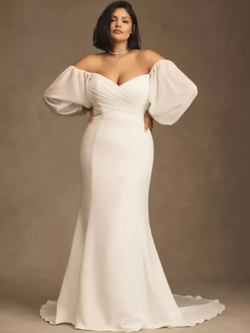 Off Shoulder Wedding Maxi Dress For Curvy Women