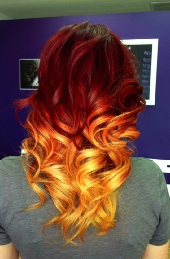 Orange Ombre Hair Cool Hair Color Fire Hair Ombre Hair Color Cool Hairstyles Ombre Hair