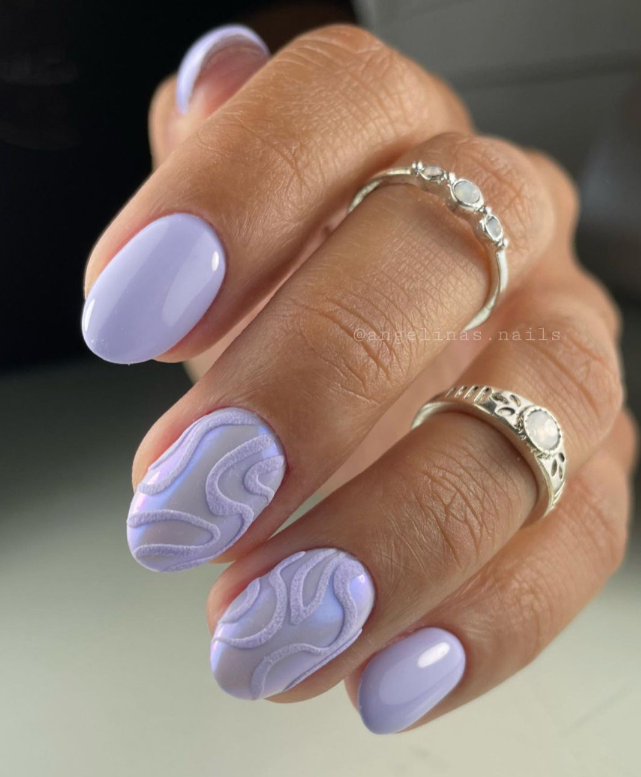 Pastel Purple Textured Nails