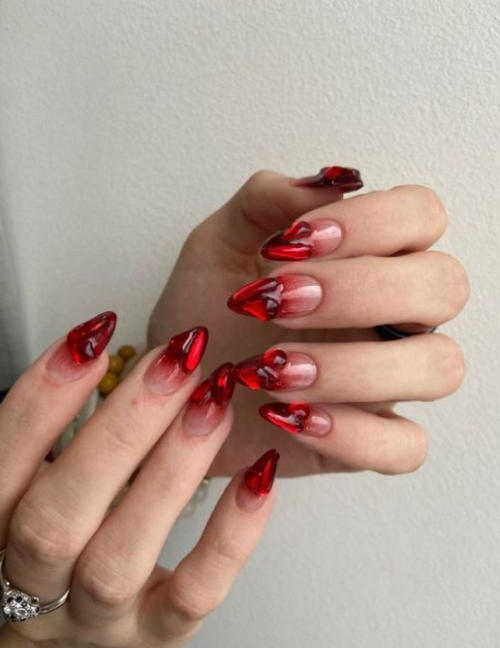 Red Gradient Nails