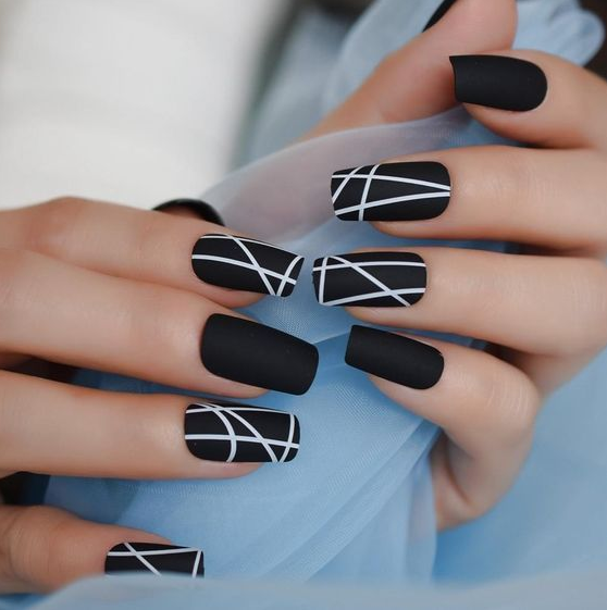 Simple And Amazing Gel Nail Designs For Summer Nail Colors Nail Design Coffin Nails Design Gel Nails Nail Art Black Nails