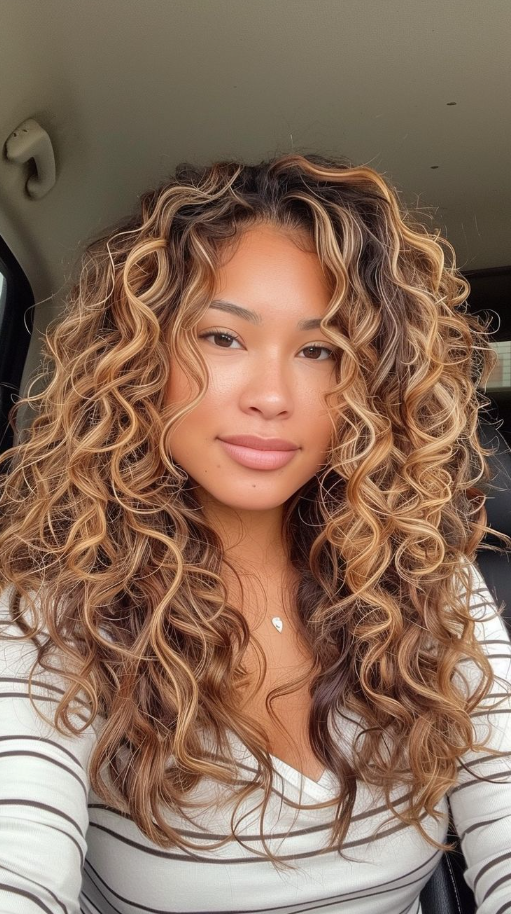 Styles To Love For Round Faces Natural Curly Hair Cuts Colored Curly Hair Honey Blonde Hair Curly Hair Styles Naturally Hair Cuts Curly Hair Styles