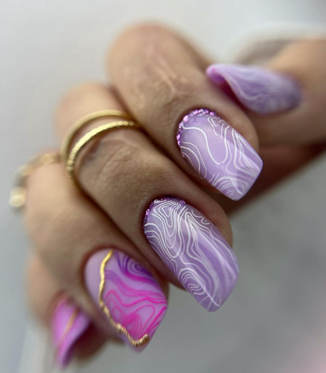 Swirls Of Lavender And Pink