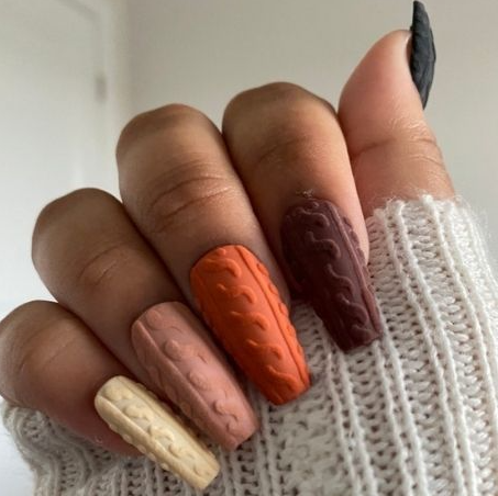 Unique Thanksgiving Nail Designs Thanksgiving Nail Designs Thanksgiving Nails Fall Thanksgiving Nails Nails Now Sweater Nails Nail Designs