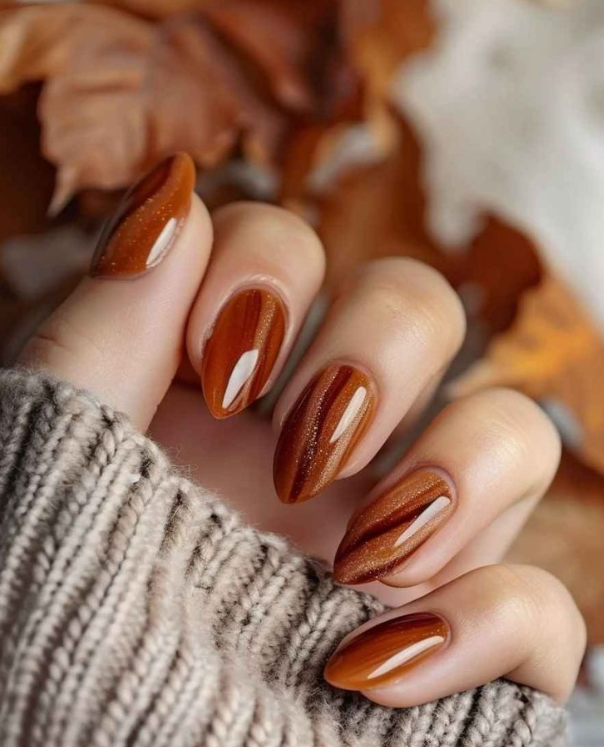 Fabulous Fall Acrylic Nails Trendy Designs To Rock This Season Fall Acrylic Nails Shellac Nails Fall Acryli Nails Simple Fall Nails Nails Inspiration Nails