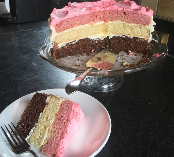 Neapolitan Cake Cake Chocolate Desserts Birthday Desserts Cake Mix Recipes Homemade Cakes